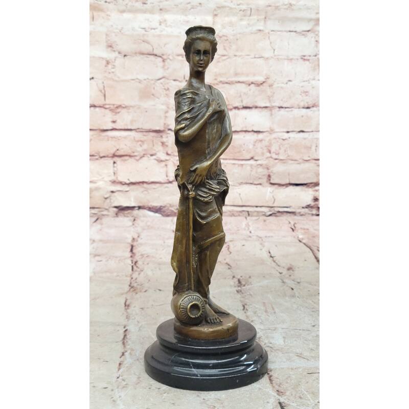 Classical Bronze Lady Sculpture – Elegant Woman Figurine On Marble Base