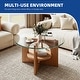 preview thumbnail 6 of 8, Moasis Round 2-Tier Glass Top Coffee Table
