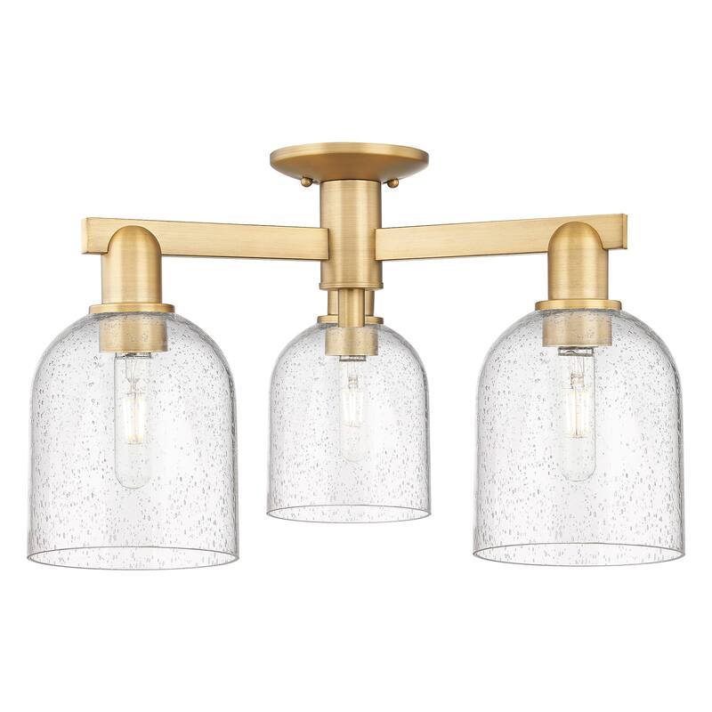 Innovations Lighting 716-3F-12-23 Bella Semi-Flush Bella 3 Light 23" - Brushed Brass / Seedy