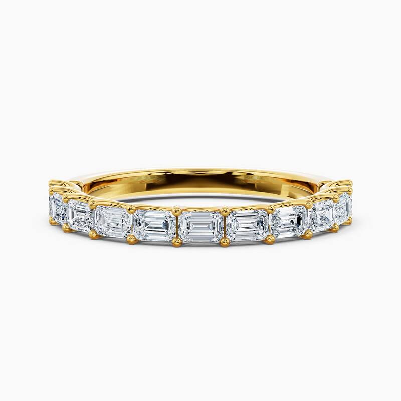 Auriya 14k Gold Emerald East-West Lab Grown Diamond Half Eternity Band 1.10 - 4.50 ct. tw. (F-G, VS) - 1.10 ct. wt. - 8 - Yellow
