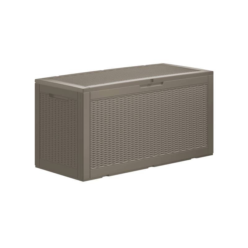 100 Gal. Wicker Resin Outdoor Patio Storage Deck Box