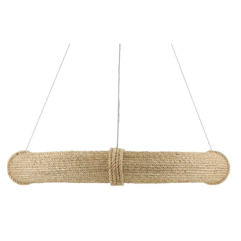 Currey & Company Portmeirion Chandelier - 6"h x 37"dia - 6"h x 37"dia - Satin Black/Abaca Rope