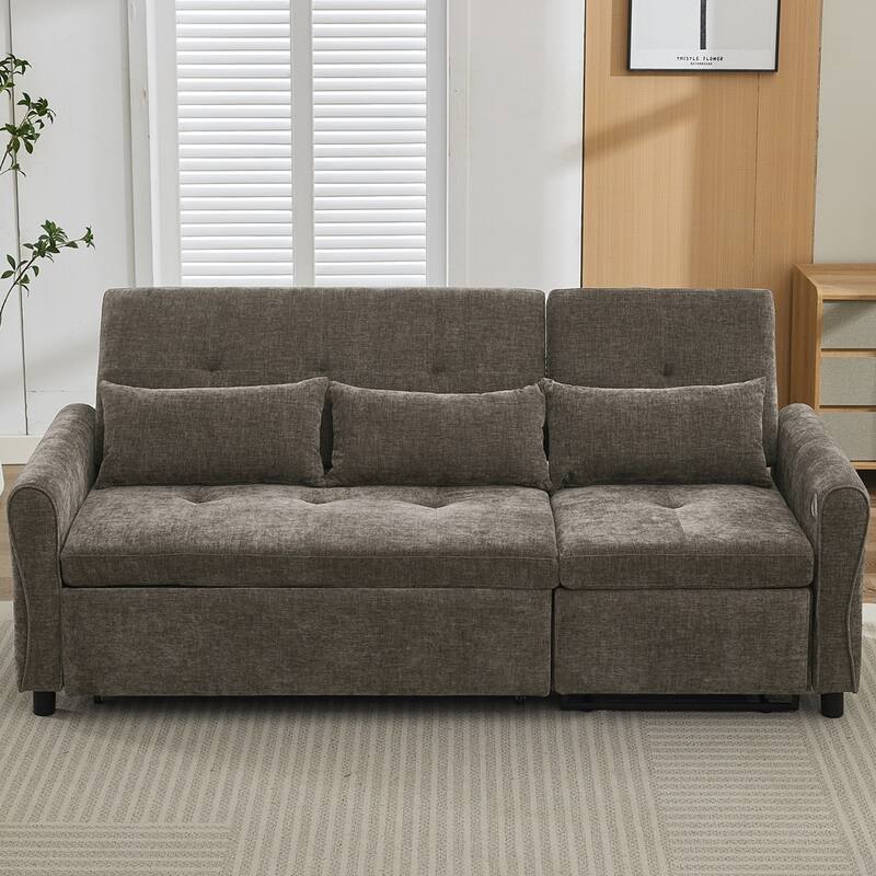 2-in-1 Sofa 82" Three-seater Sofa with a Sofa Bed