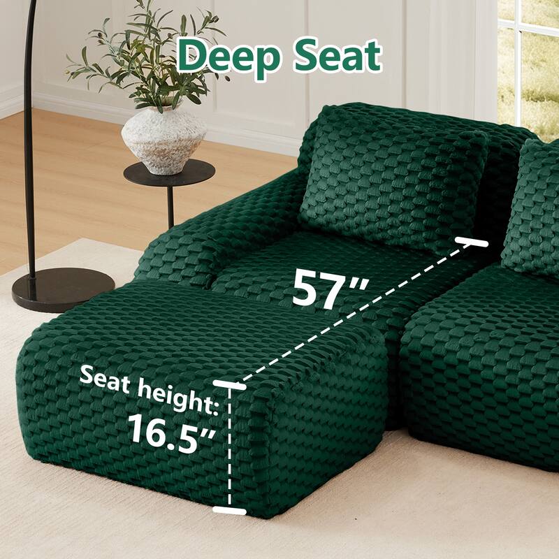 82" Modern L-Shaped Modular Sectional Sofa for Living Room,Flannelette Fabric,Oversized 2-Seater Couch,boneless sofa