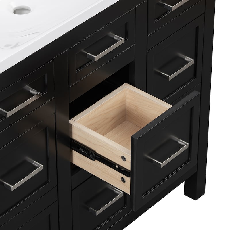 36" Bathroom Vanity Cabinet with 4 Drawers 2 Doors