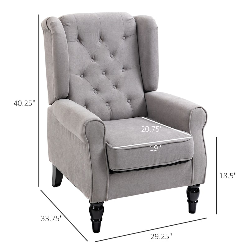 HOMCOM Copper Grove Guanta Tufted Wood Leg Accent Chair