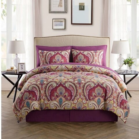VCNY Home Alissia Damask Comforter Bed-in-a-Bag Set