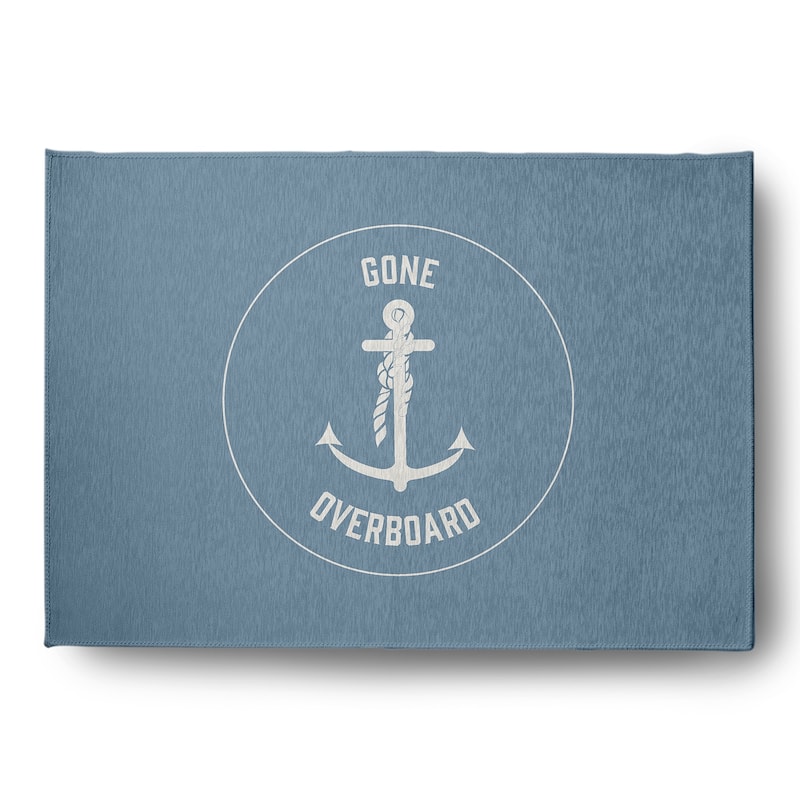 Gone Forever Overboard Nautical Chenille Rug - Dusty Smoke - 5' x 7'