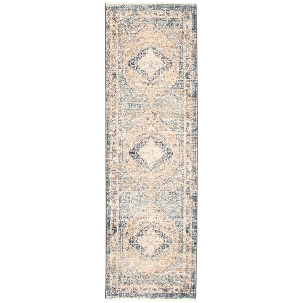 slide 2 of 8, ECARPETGALLERY Machine Woven Bolivia Bijar Blue Rug - 2'2 x 8'0