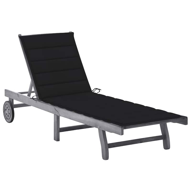 vidaXL Patio Lounge Chair Sunbed Sunlounger with Cushion Solid Acacia Wood