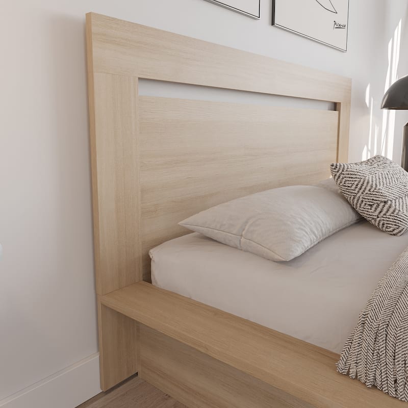 Malibu Panel Headboard - Natural Blonde Oak - Queen