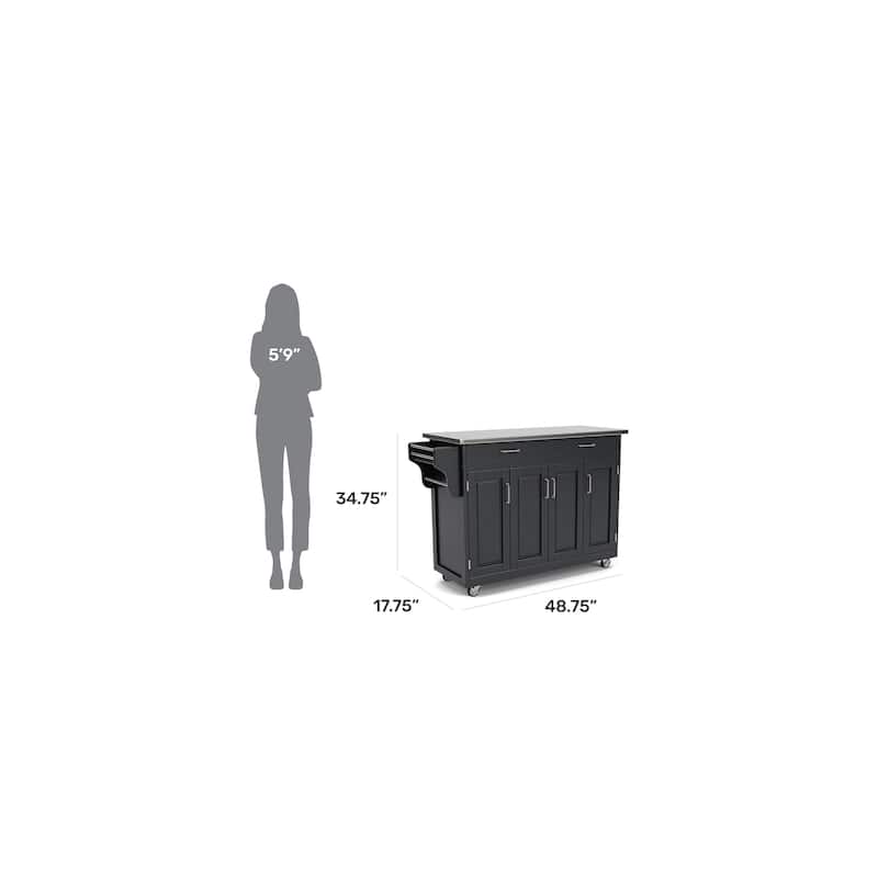 Create-a-Cart Black Kitchen Cart