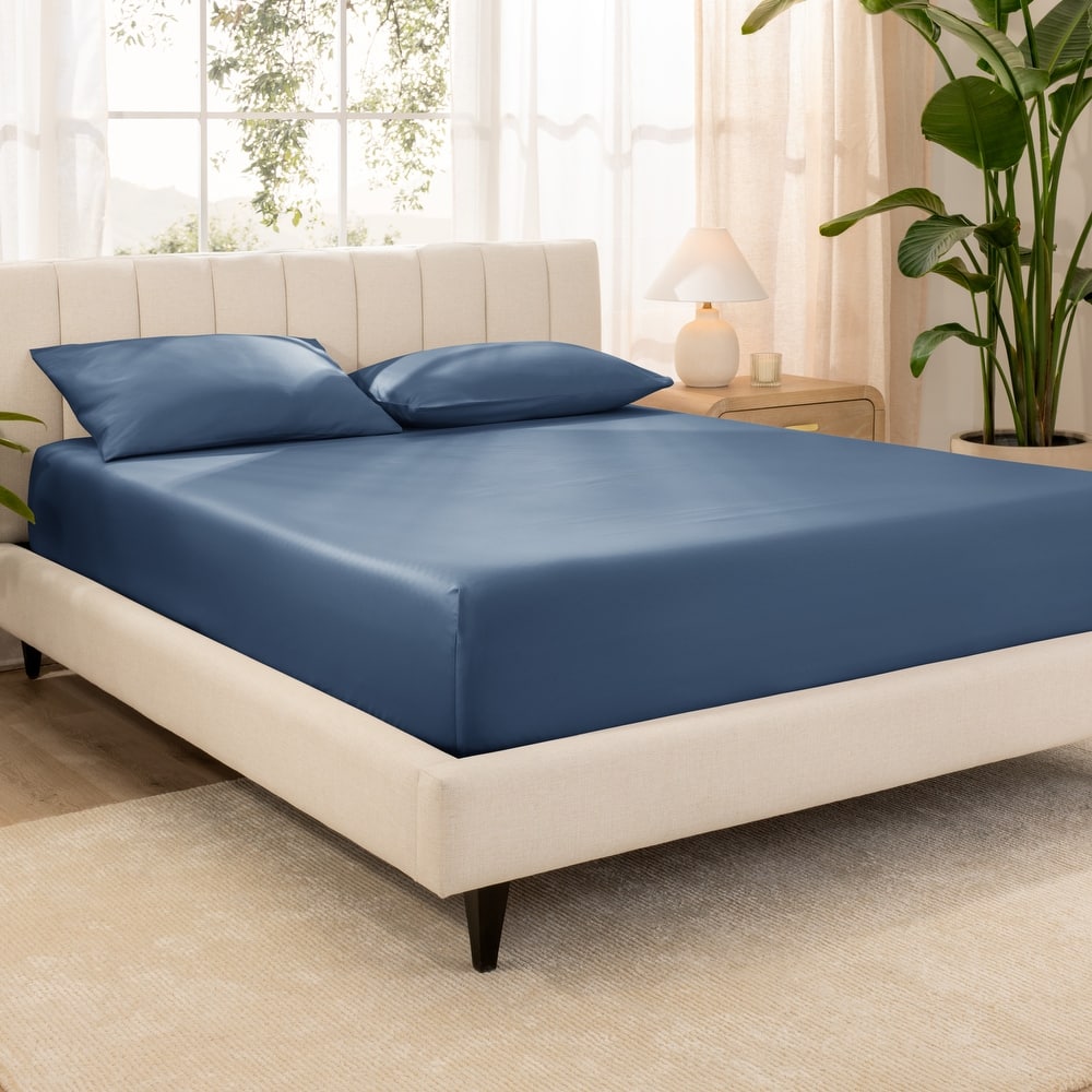 Bare Home Organic Cotton Fitted Sheet - Smoth Sateen Weave