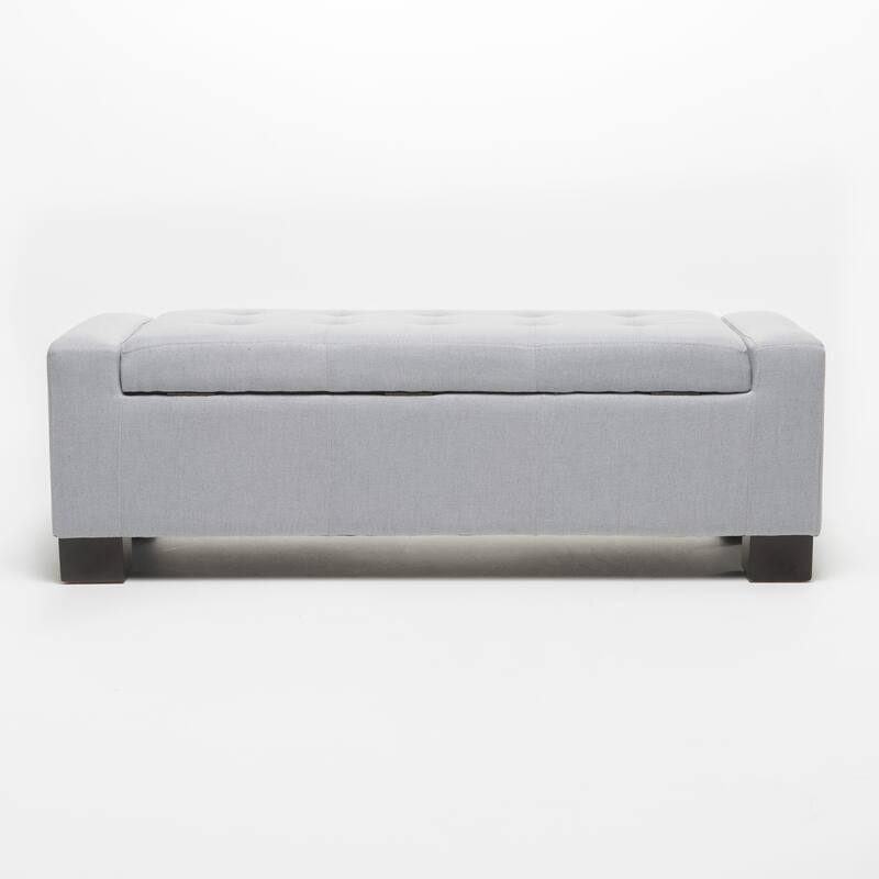 Storage Bench Upholstered Seat, End of Bed Bench Ottoman