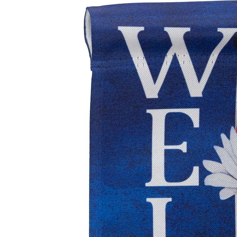 Stars Stripes Hearts "Welcome" Americana Garden Flag 18" x 12.5"