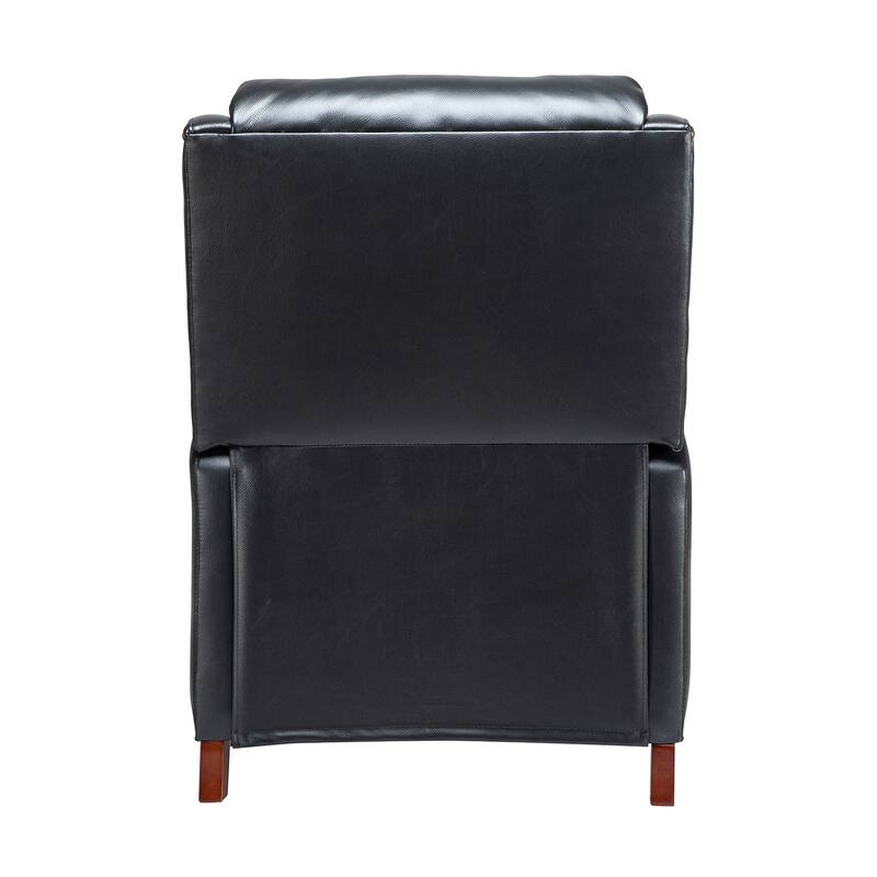 Brigida Cigar Genuine Leather Pushback Recliner with Nailhead Trim by HULALA HOME