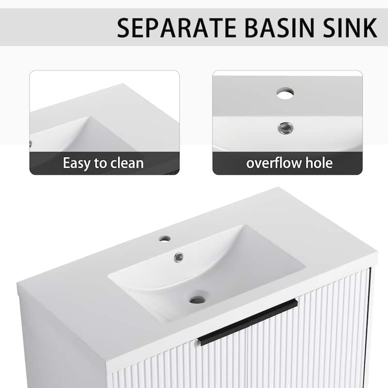 Wall Mounted Bathroom Vanity with Resin Sink
