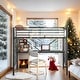 preview thumbnail 2 of 14, Artsy Twin Metal Loft Bed with Desk, Power Outlet and LED Lighted, Safety Guard & Ladder, No Box Spring Needed, Black