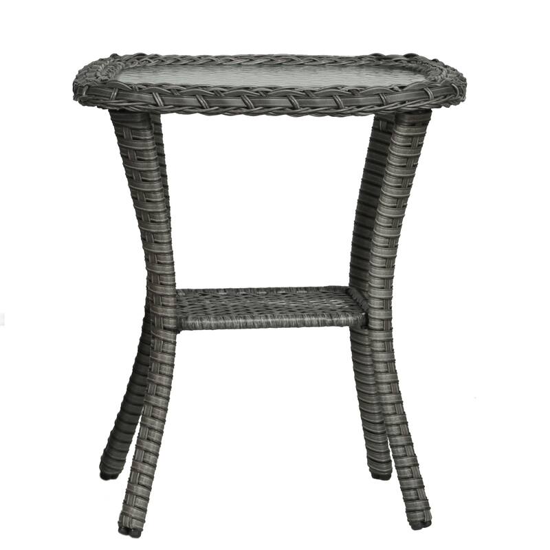 3 Pieces Patio Bistro Set Outdoor Swivel Rocking Chair with Side Table