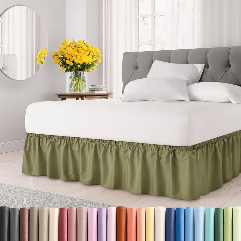 12-Inch Bed Skirt for Queen-Size Bed - Sage Green
