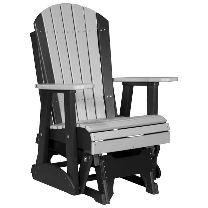 Poly Lumber Adirondack Glider - 2' - Dove Gray & Black