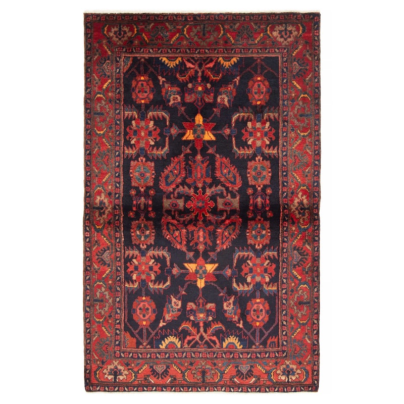 ECARPETGALLERY Hand-knotted Andelz Navy Wool Rug - 4'5 x 6'11 - Dark Navy - 4'5 x 6'11