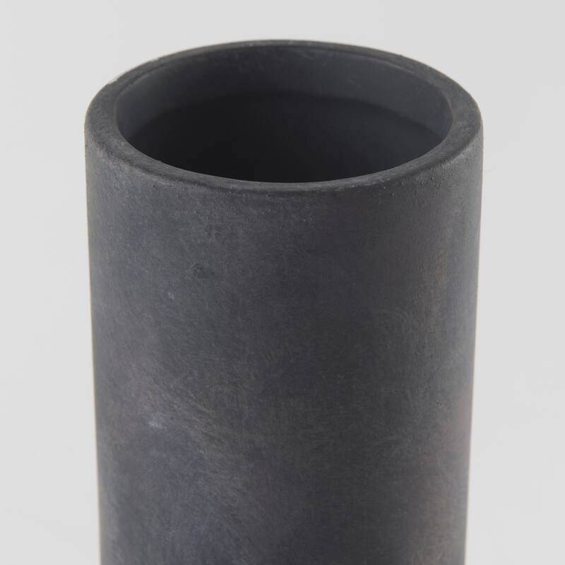 Esme Dark Gray Ceramic Vase - 7.1L x 7.4W x 15.0H