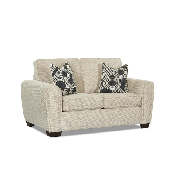 slide 2 of 2, Arla Plush Upholstered Beige Loveseat
