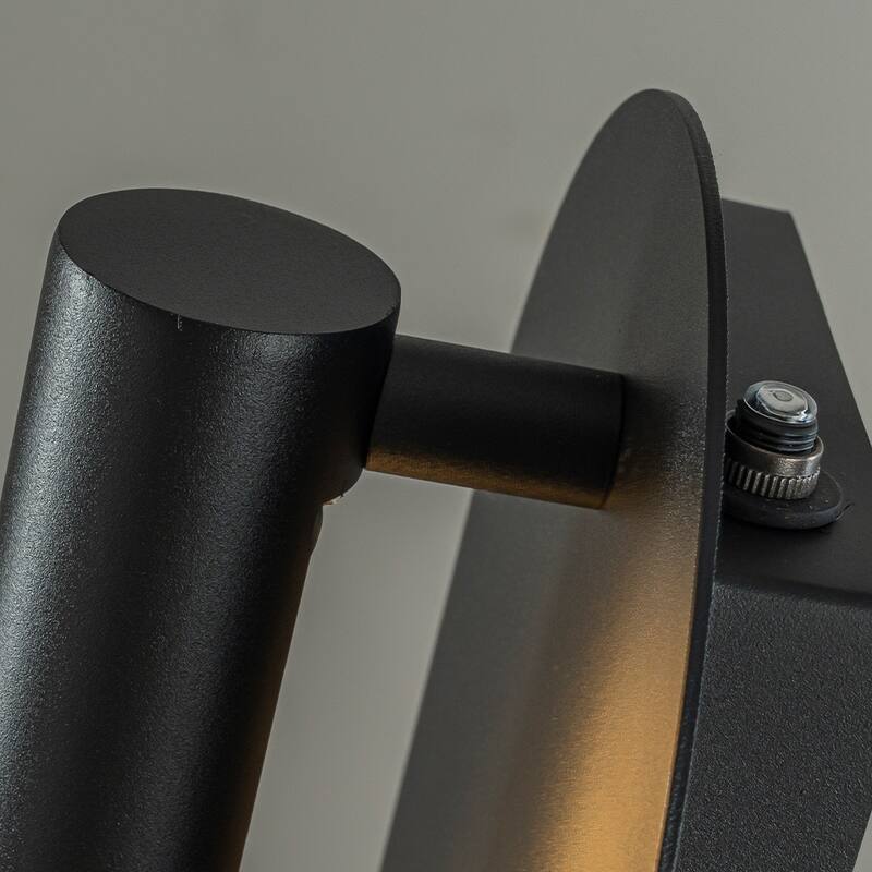 Oval Matte Black Wall Sconce with Acrylic Shade Modern Dusk to Dawn Outdoor Wall Light Waterproof Exterior Light Fixture(2 Pack)