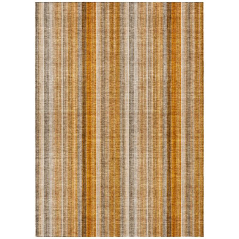 Machine Washable Indoor/ Outdoor Striped Chantille Rug
