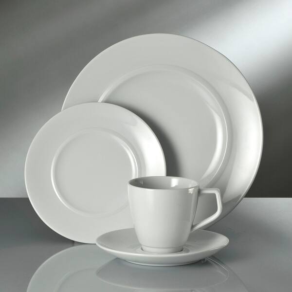 Simply White Fine Ceramic 6 Piece 2 oz. Espresso Demi Cup and Saucer Set in  White