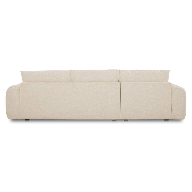 NADAAL STUDIOS Avelyn Left-Facing Sectional, Pillow-Soft Seating with Faux Feather Fill and Oat Fabric Upholstery
