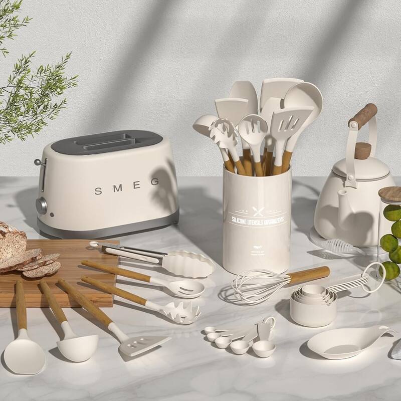 Kitchen Cooking Utensils Set, 33 pcs Non-Stick Utensils Spatula Set with Holder