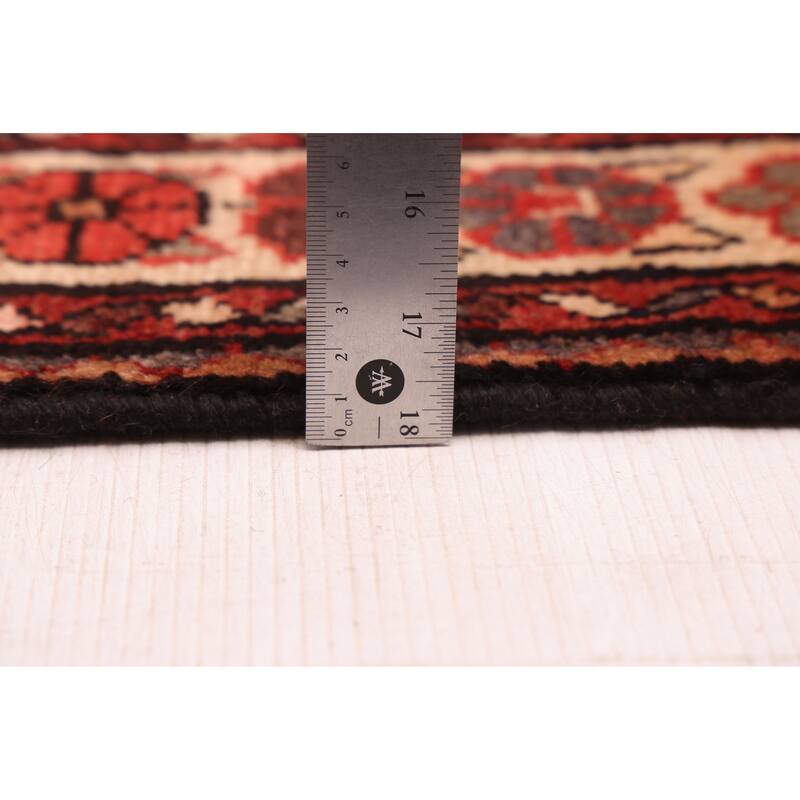 ECARPETGALLERY Hand-knotted Andelz Black, Red Wool Rug - 3'5 x 10'9