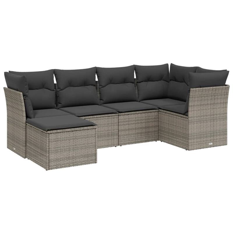 vidaXL Garden Sofa Set Beige/Black/Brown/Grey