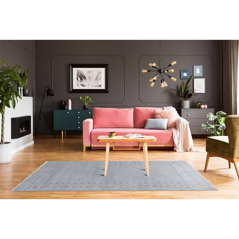 Blue Transitional Lori Baft Rug - 8' x 10' - Light Blue - 8' x 10'