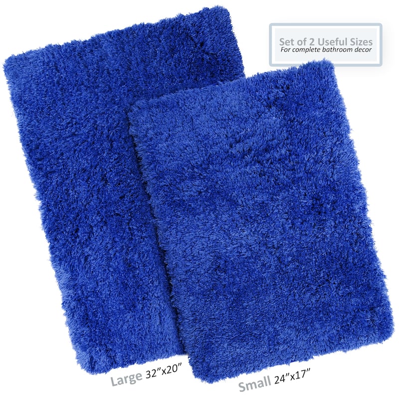 Porch & Den Lorena Shaggy/ Nonslip Rubber Backed Bath Rug Set Bed
