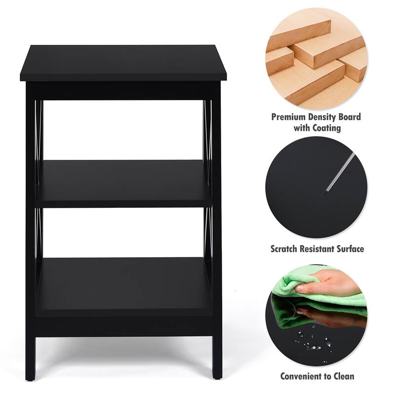 Porch & Den Strickland 3-tier X-accent End Table
