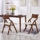 preview thumbnail 1 of 27, Set of 2 Upholstered Folding Dining Chair, Wood Frame Dining Table Guest Chair, Living Room Lounge Chair, Studio Business Chair Walnut