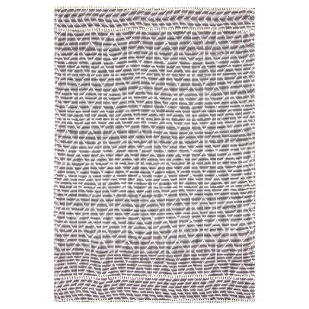 ECARPETGALLERY Braid weave Sienna Grey Wool Rug - 6'0 x 9'0