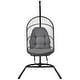 preview thumbnail 10 of 16, Gymax Hanging Hammock Egg Chair Patio Rattan Swing Chair w/ Stand &