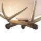 preview thumbnail 9 of 7, Lodge 12-in W Cream Rustic Antler Bowl Semi Flush Mount Ceiling Light Cream Glass - 12-in W x 9-in H x 12-in D
