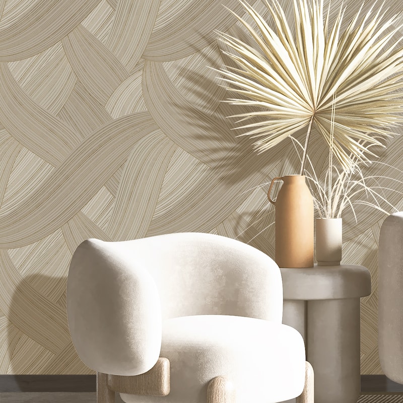 Galerie Wallcoverings Italian Design Collection Unito Geometric Lines Vinyl on Non-woven Metallic Wallpaper Roll Double Width