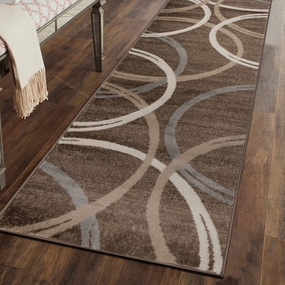 World Rug Gallery Contemporary Abstract Circles Design Area Rug