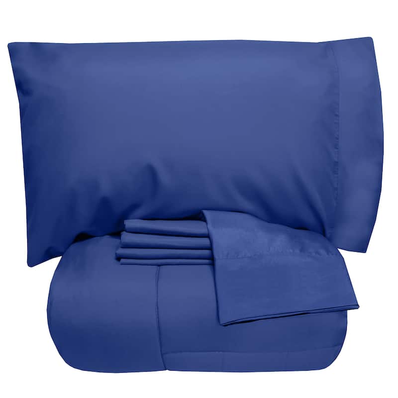 Sweet Home Collection Luxury Solid Bed-In-a-Bag with Sheet Set
