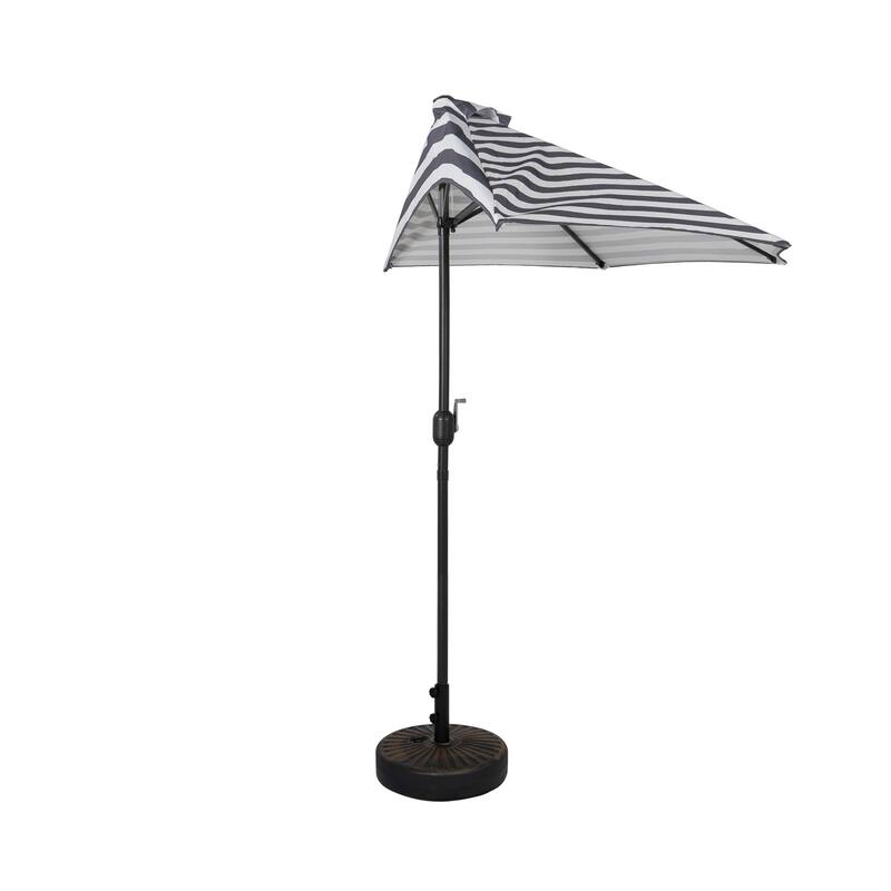 9' Sutton Half Round All-Weather Crank Patio Umbrella