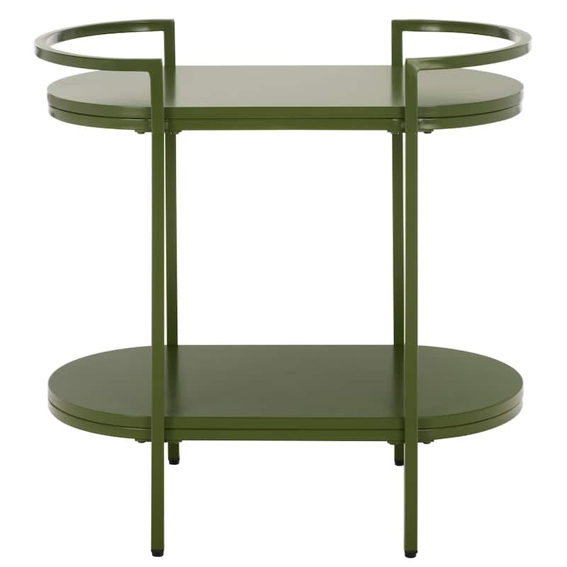 SAFAVIEH Home Inessa 2 Tier Bar Cart - 26"W x 14"D x 26"H - Green