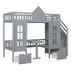 preview thumbnail 24 of 37, Impression & Beautiful Full-Over-Full Bunk Bed with Changeable Table,Elegant Children Bed