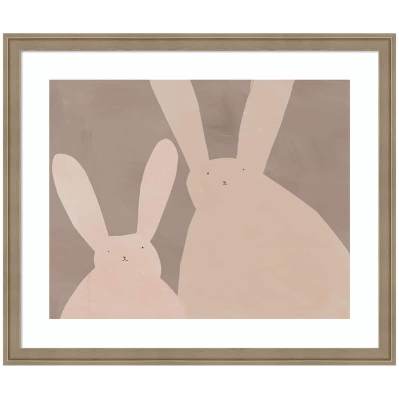 Kate and Laurel Bunny Mama and Baby II by Alicia Abla Framed Wall Art Print - 26x22