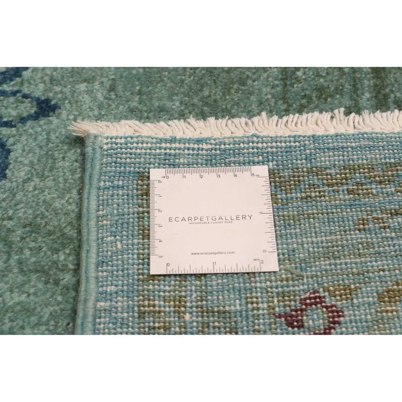 ECARPETGALLERY Hand-knotted Vibrance Turquoise Wool Rug - 8'11 x 11'8